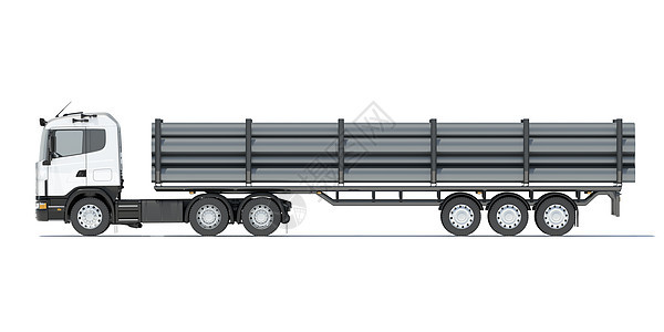运水管道的卡车运输圆形管子工业水平交通白色管状车辆塑料图片