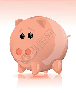 养猪银行卡通片插图绘画动物储蓄幸福小猪哺乳动物猪肉帐户图片