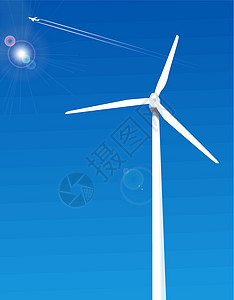 风风车天空蓝色农场技术活力力量涡轮环境风车生产图片