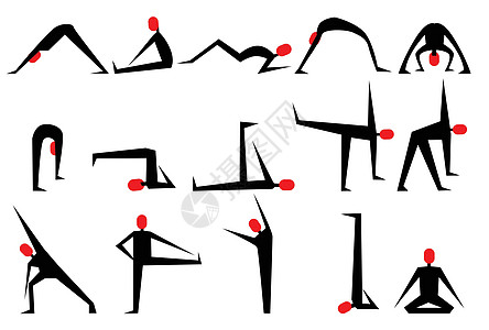 瑜伽姿势身体数字娱乐权重活动健身房活力平衡有氧运动运动背景图片