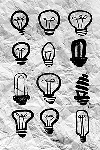 圆包纸上的概念概念概念灯泡想像力天才活力绘画风暴玻璃生态环境头脑照明图片