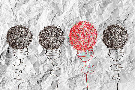 圆包纸上的概念概念概念灯泡解决方案环境天才创造力科学头脑插图照明商业绘画图片