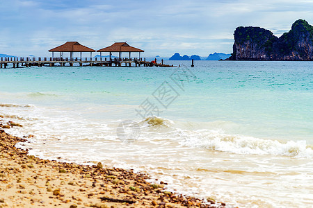 泰国Koh Ngai岛的Andaman海景场景运输蓝色风化海港旅行海洋风暴艺术太阳图片