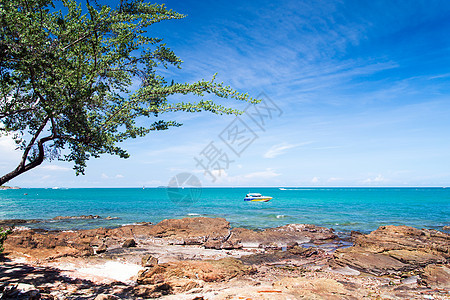 国家公园 泰尔湾Rayong速度晴天海洋海岸线场景风景岩石热带蓝色天空图片