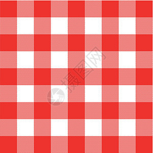 矢量环形格子早餐纺织品红色菜单正方形野餐国家白色织物图片