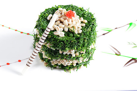 中国食品 用蔬菜和小麦种子制成的沙拉图片