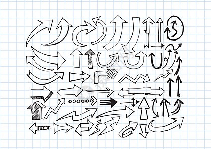 手画草图箭头收藏 用于设计设计曲线插图墨水网络小路团体数字光标涂鸦指针图片