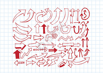 手画草图箭头收藏 用于设计设计光标插图小路数字团体运动涂鸦网络绘画曲线图片