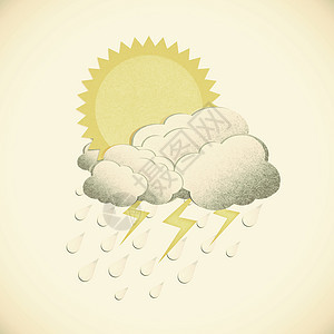 Grunge 回收的纸面日光和雨 以古代语调背景图片