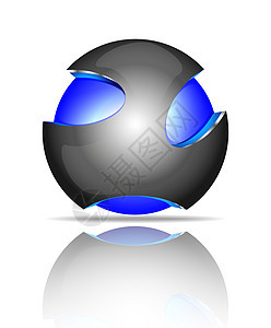 摘要式 3域徽标框架蓝色技术圆圈螺旋身份横幅活力商业创新图片