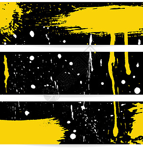 Grunge 矢量横幅斑点墨水黑色液体艺术草图打印白色框架插图背景图片