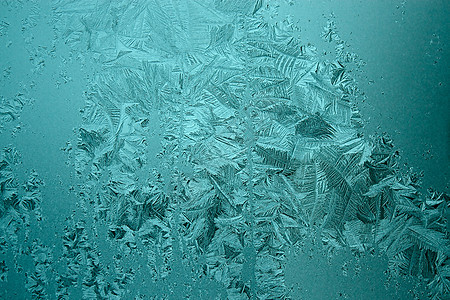 窗口上的霜冻水晶玻璃季节图片