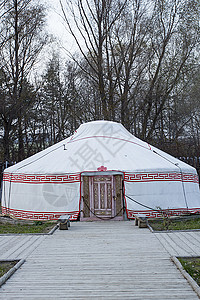 蒙古圆文化蒙古包场地风景蓝色旅游房子旅行住房游牧民族图片