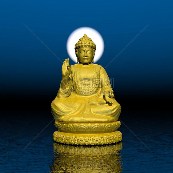 夜间默念  3D沉思佛教徒瑜伽上帝插图宗教天空冥想精神艺术图片