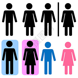 男女的标志白色收藏民众女士插图夫妻长方形性别绅士房间图片