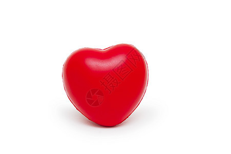 白色背景的红色心脏被孤立热情反射玻璃插图礼物辉光图片