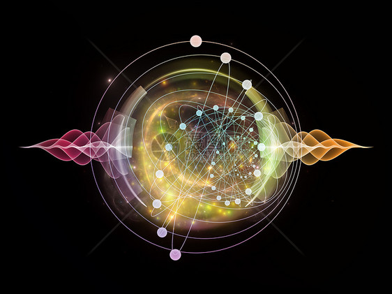 原子缩影插图正弦波设计元素活力技术旋转虚拟现实理论图片