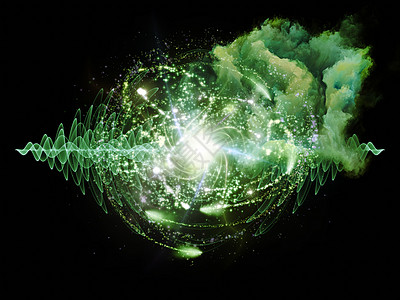 原子辐射辉光粒子活力实验室想像力旋转光子插图作品图片