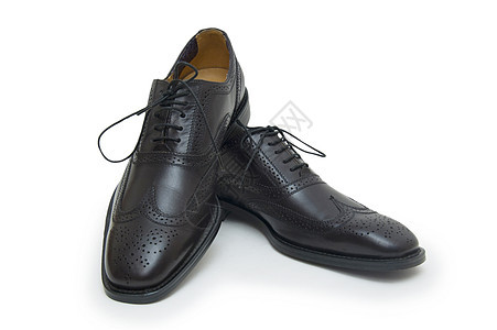 黑人的鞋子在白色背景上被孤立高跟鞋成人配饰黑色衣服男性办公室夫妻皮革奢华图片