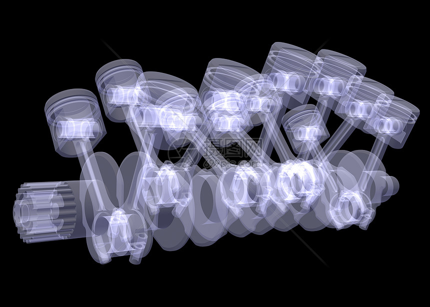 X光片和活塞蓝色x光车辆蓝图引擎轴承运动工程发动机技术图片
