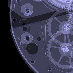 时钟机制 X光链轮模拟机器科学空气车轮齿轮发条历史计时器图片