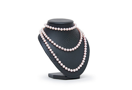 黑假发的珍珠项链被隔离人体宝石模型细绳闪光礼物珠子奢华宝藏魅力图片