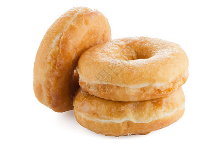 甜甜圈早餐白色糕点圆圈面包棕色育肥圆形蛋糕甜点图片