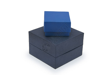 黑箱和蓝箱 在白色上隔离盒子丝带念日黑色红色纸板展示礼物正方形生日图片