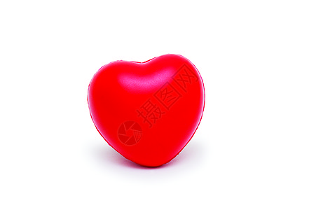 白色背景的红色心脏被孤立礼物玻璃热情辉光插图反射图片