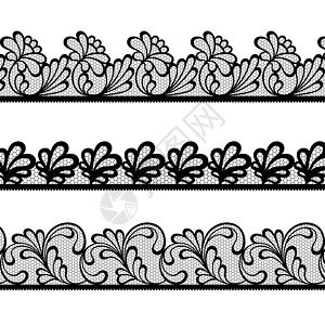 一组累带矢量边框纺织品材料花边刺绣框架插图手工风格装饰品艺术图片