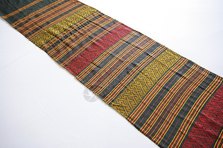 白床上的泰国长途丝绸图片