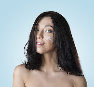 商务 商业和女性快乐身体福利润肤人脸医疗护理化妆品成人图片