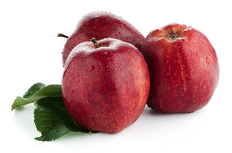 提取红苹果水果花园叶子食欲农场营养美食生态农业水滴图片
