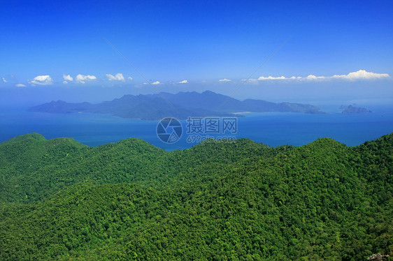 马来西亚兰卡维岛地貌天空爬坡海岸热带天桥山脉蓝色旅行天线群岛图片