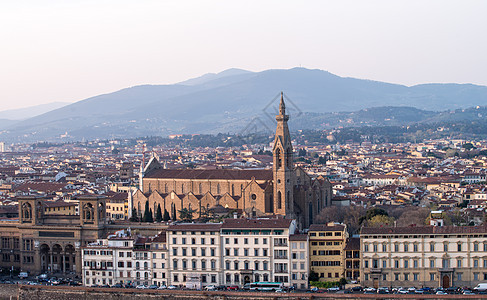 意大利佛罗伦萨全景景观圆顶蓝色城市教会宫殿建筑学大教堂图片