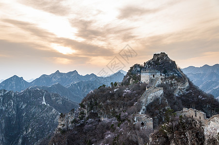 长城王朝建筑学箭尾旅行多云日落文化图片