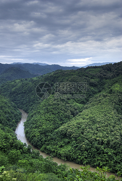 森林山的曲线河流反射国家天空木头荒野海岸环境山脉公园自由图片