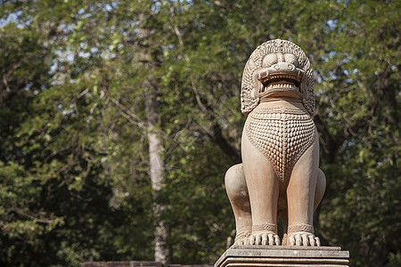 柬埔寨Ankor Thom的狮子雕塑射线遗产旅行收获地标避难所建筑学宽慰堡垒历史图片