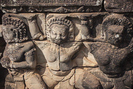 Agkor wat 石头上的艺术细节雕刻历史旅行考古学历史性皇帝舞蹈家财产雕塑宽慰图片