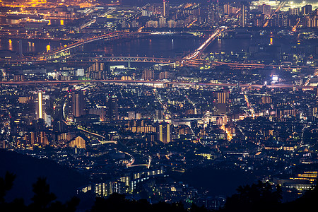 1 000万美元夜视 KOBE 日本六甲市中心景观商业公吨风景天际场景建筑物地区图片
