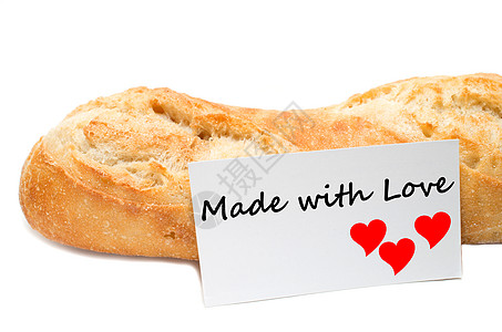 白背景面包店的爱情概念图片