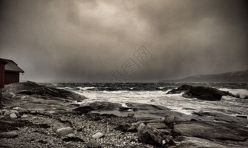 北海滨地平线流动石头灰色图片
