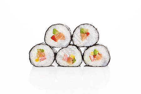 Maki 寿司被白的孤立图片