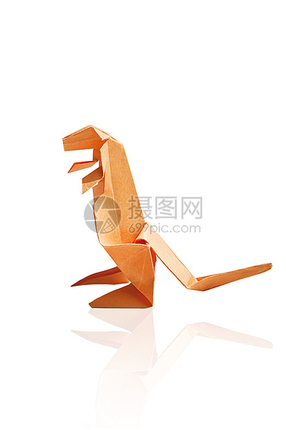 星神孤立无援折纸起重机恐龙工艺橙子艺术图片