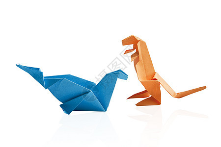 星神孤立无援起重机工艺艺术折纸蓝色橙子恐龙图片