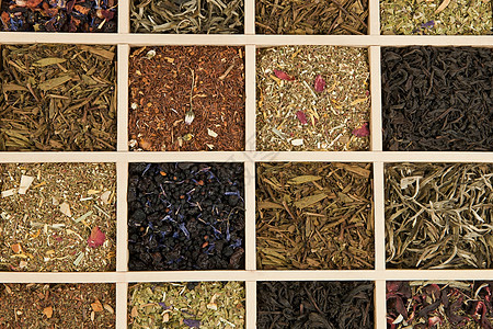 茶叶变异盒子花瓣煎茶收藏树叶文化草本绿茶茉莉花宏观图片