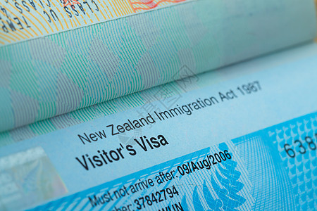 关于旅行概念背景的护照印章签证 新西兰 6图片