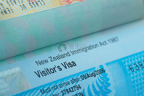 关于旅行概念背景的护照印章签证 新西兰 6图片
