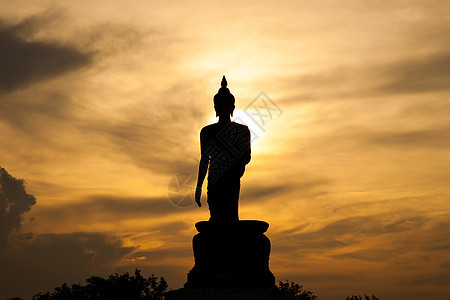 日落时佛祖文化宗教冥想阳光上帝崇拜纪念碑佛陀历史佛教徒图片