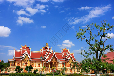 老挝万象Luang建筑群的寺庙建筑景观文化佛塔国家建筑学首都万象地标城市图片